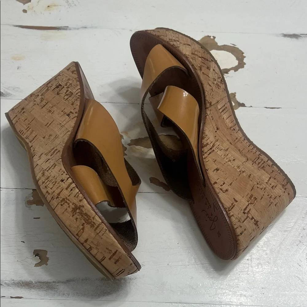 Joie Tan Cross-Strap Wedges